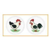 Stitch Garden Mini Cross Stitch Kits Hen & Rooster