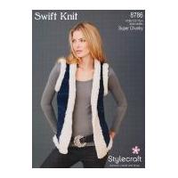 Stylecraft Ladies Russian Gilet Swift Knit Knitting Pattern 8786 Super Chunky