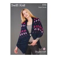 Stylecraft Ladies Russian Shawl Swift Knit Knitting Pattern 8785 Super Chunky