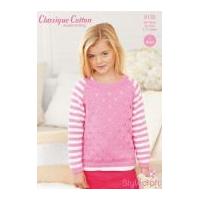 Stylecraft Childrens Sweaters Classique Cotton Knitting Pattern 9135 DK