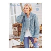 stylecraft ladies scarf neck jacket alpaca tweed knitting pattern 9205 ...