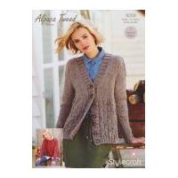 Stylecraft Ladies Sweater & Cardigan Alpaca Tweed Knitting Pattern 9209 Chunky