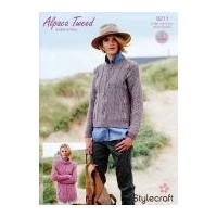 stylecraft ladies sweaters alpaca tweed knitting pattern 9211 dk