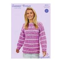 Stylecraft Ladies Sweater Knitting Pattern 8810 DK