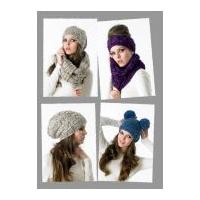 Stylecraft Ladies Accessories Swift Knit Knitting Pattern 8758 Super Chunky