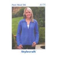 Stylecraft Ladies Jacket Knitting Pattern 8176 DK