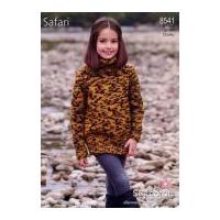 stylecraft girls sweater knitting pattern 8541 chunky