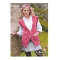 Stylecraft Ladies Waistcoat Knitting Pattern 8546 Chunky