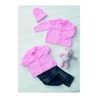 Stylecraft Baby Cardigans & Hat Wondersoft Knitting Pattern 8612 DK