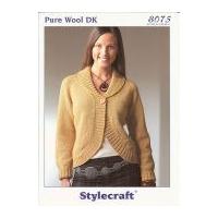 Stylecraft Ladies Cardigan Knitting Pattern 8075 DK