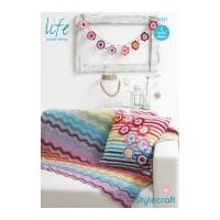 Stylecraft Home Blanket, Cushion Cover & Bunting Life Crochet Pattern 9091 DK