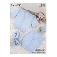 Stylecraft Baby Cardigan & Waistcoat Knitting Pattern 8430 DK
