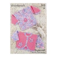 Stylecraft Baby Cardigans & Sweater Knitting Pattern 8436 DK