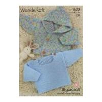 Stylecraft Baby Cardigans & Sweater Knitting Pattern 8438 DK