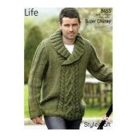 Stylecraft Mens Sweater Knitting Pattern 8453 Chunky