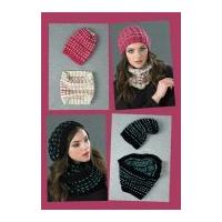 Stylecraft Ladies Ribbed Beanie, Hat & Cowl Life Knitting Pattern 8766 Chunky