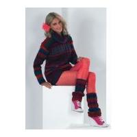 Stylecraft Ladies Sweater & Legwarmers Harlequin Knitting Pattern 8677 Chunky