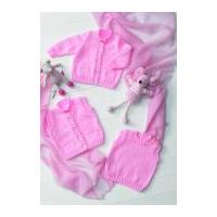 Stylecraft Baby Cardigan, Waistcoat & Slipover Wondersoft Knitting Pattern 8607 DK