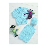 Stylecraft Baby Cardigan, Waistcoat & Hat Wondersoft Knitting Pattern 8572 DK