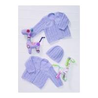 Stylecraft Baby Cardigans & Hat Wondersoft Knitting Pattern 8532 4 Ply