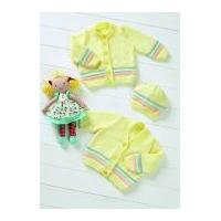 stylecraft baby cardigans hat wondersoft knitting pattern 8481 4 ply