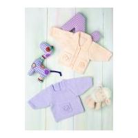 Stylecraft Baby Sweater & Cardigan Wondersoft Knitting Pattern 8466 4 Ply