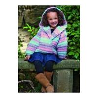 Stylecraft Childrens Hooded Cardigan Brushstrokes Knitting Pattern 8410 Chunky