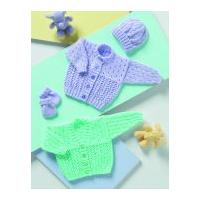 Stylecraft Baby Cardigans, Hat & Mittens Wondersoft Knitting Pattern 8117 DK