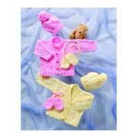 Stylecraft Baby Cardigans, Hat & Mittens Wondersoft Knitting Pattern 8040 DK