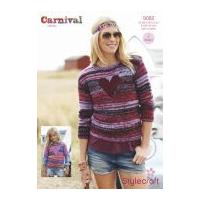 Stylecraft Childrens & Ladies Sweaters Carnival Knitting Pattern 9082 Chunky