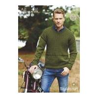 Stylecraft Mens Sweaters Alpaca Knitting Pattern 9095 DK