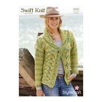 stylecraft ladies cardigan swift knit knitting pattern 9069 super chun ...