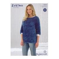 stylecraft ladies sweater eskimo knitting pattern 8885 dk