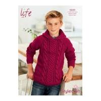 Stylecraft Childrens & Mens Hoodie Life Knitting Pattern 8936 Aran