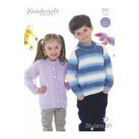 Stylecraft Childrens Sweater & Cardigan Wondersoft Knitting Pattern 8967 DK