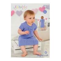 stylecraft baby childrens dresses lullaby knitting pattern 8972 dk