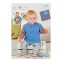 stylecraft baby childrens sweaters lullaby knitting pattern 8973 dk