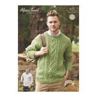 Stylecraft Mens Sweaters Alpaca Tweed Knitting Pattern 9007 DK