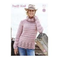 Stylecraft Ladies Sweater Swift Knit Knitting Pattern 9070 Super Chunky