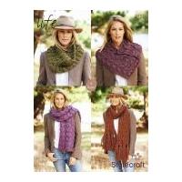 stylecraft ladies scarves cowls life knitting pattern 9127 super chunk ...