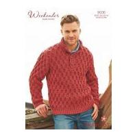 Stylecraft Mens Cabled Sweater Weekender Knitting Pattern 9036 Super Chunky