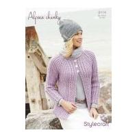 Stylecraft Ladies Cardigan Alpaca Knitting Pattern 9114 Chunky