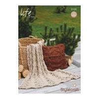 Stylecraft Home Throw & Cushion Life Knitting Pattern 9130 Super Chunky