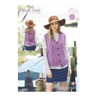 Stylecraft Ladies Cardigan & Waistcoat Alpaca Tweed Knitting Pattern 9011 DK