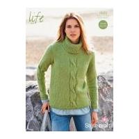 Stylecraft Ladies Polo Neck Sweater Life Knitting Pattern 9020 Aran