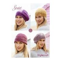 Stylecraft Childrens & Ladies Hats & Beret Senses Knitting Pattern 9122 Lace