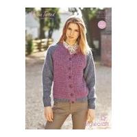 stylecraft ladies cardigans alpaca tweed knitting pattern 9010 dk