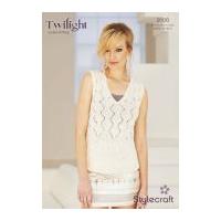 Stylecraft Ladies Slipover Top Twilight Knitting Pattern 9106 DK