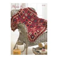 Stylecraft Home Granny Square Blanket Crochet Pattern 9100 DK