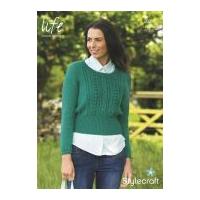 stylecraft ladies sweater life knitting pattern 9026 dk